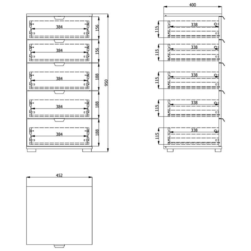 Κομότα Duero 5F 45 Λευκό Χρώμα 45x40x95Εκ Fylliana