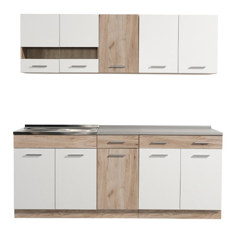 Κουζίνα Dalila 200 Grey Oak/Λευκό 200x60x200εκ