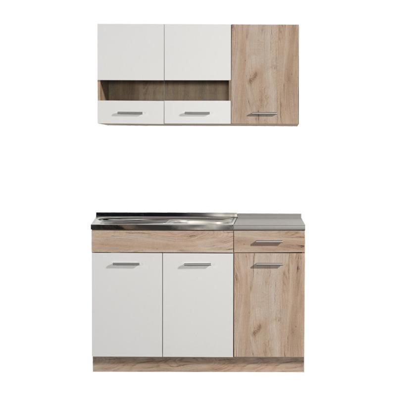 Κουζίνα Dalila 120 Grey Oak/Λευκό 120x60x200εκ