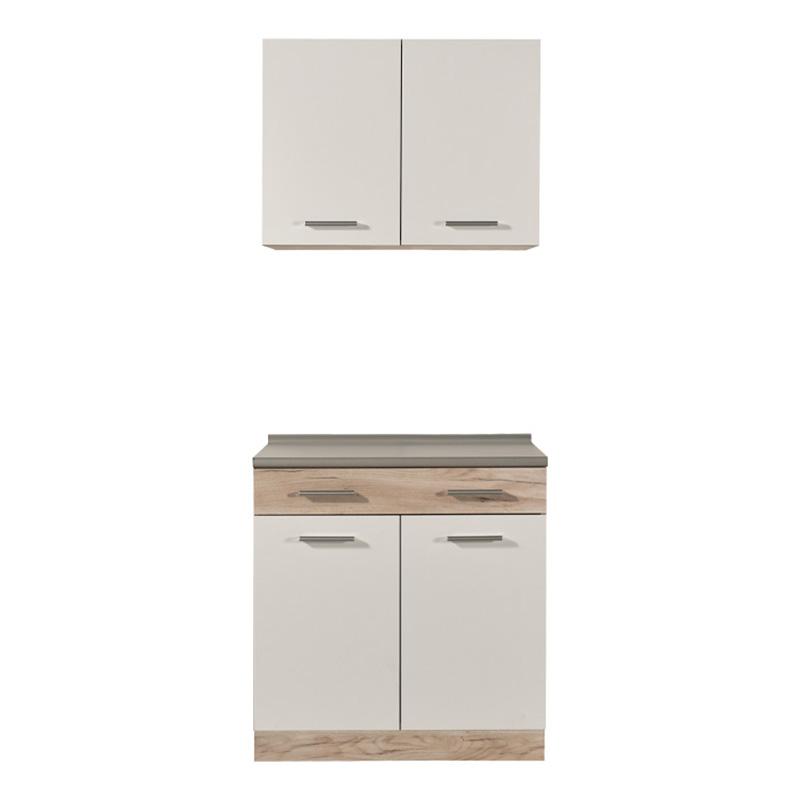 Κουζίνα Dalila 80 Grey Oak/Λευκό 80x60x200εκ