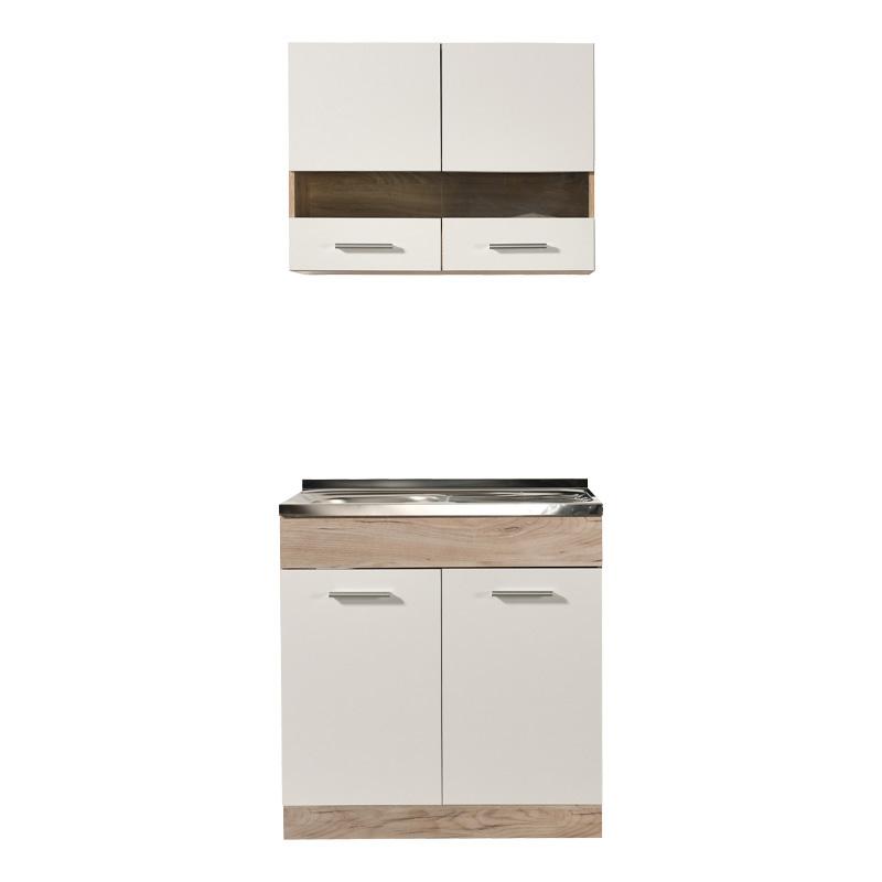 Κουζίνα Dalila 80S Grey Oak/Λευκό 80x60x200εκ