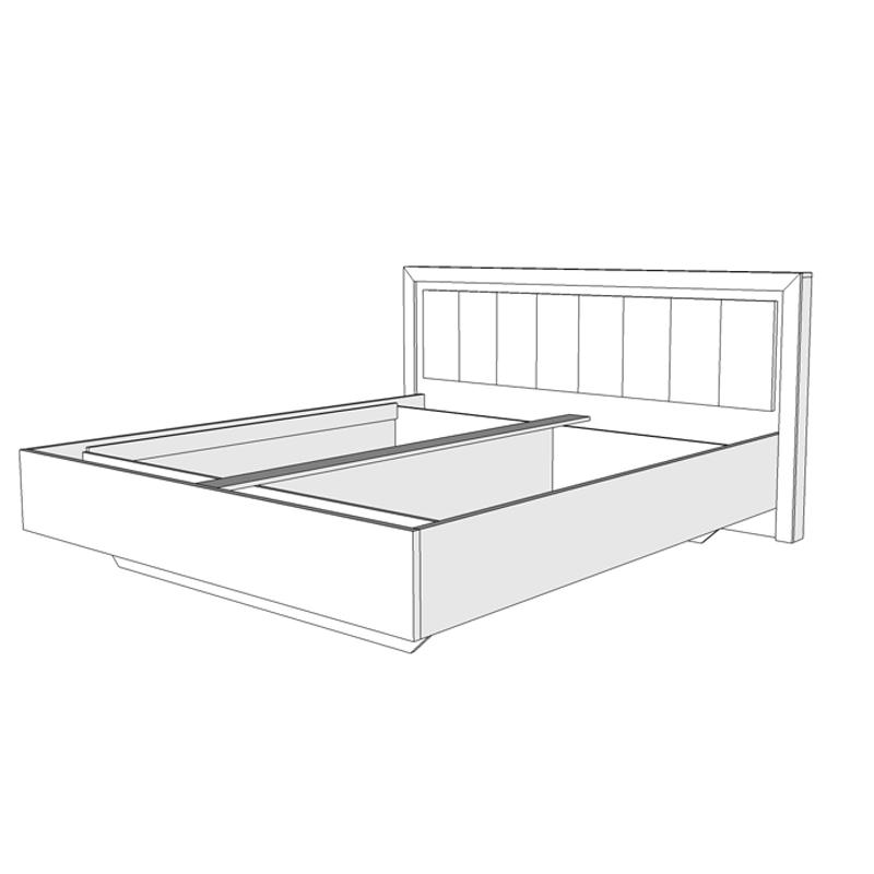 Κρεβάτι Διπλό Astor 160 Γκρι Oak/Λευκή Δερματίνη 178.5x208.5x100.5εκ