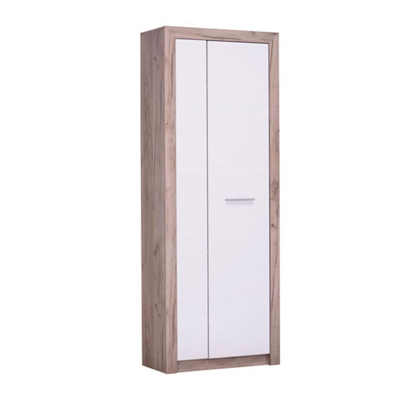 Έπιπλο Χωλ Astor P2 Grey Oak/Λευκή Λάκκα 73x35x194.5εκ