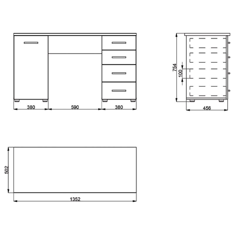 Γραφείο Liber sonoma 135x50x75εκ Fylliana