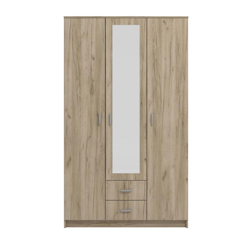 Ντουλάπα Hana 3Κ2Fo Grey Oak 120x52x205Εκ