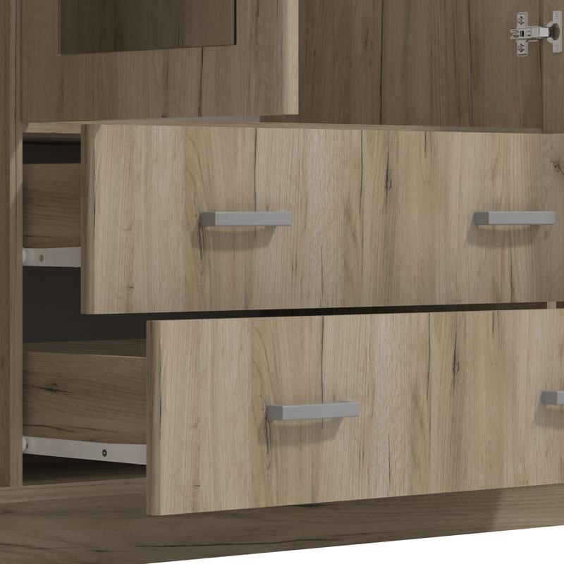 Ντουλάπα Hana 4Κ2Fo Grey Oak 160x52x205εκ