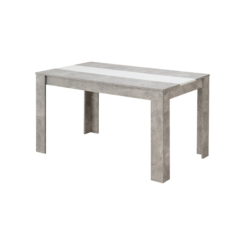 Τραπέζι Τραπεζαρίας Domus 135 Γκρι Concrete Λευκό 135x80.5x74.5εκ