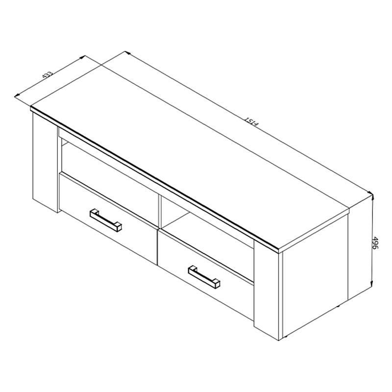 Έπιπλο Tv Kent 150 Grey Oak/white Oak 151.5x43.5x49.5εκ