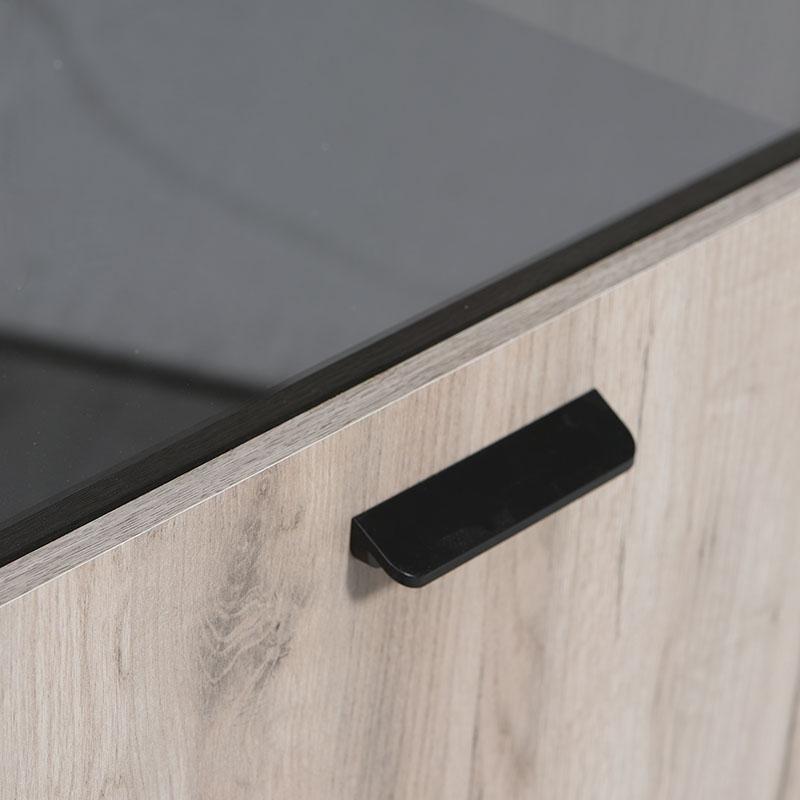 Βιτρίνα Μονόφυλλη Umbria 1K Vs Grey Oak/Μαύρο 53.5x33x191.5εκ