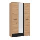 Ντουλάπα Varadero 3K1F1O Artisan Oak - Μαύρο 119x53x203.5Εκ Fylliana