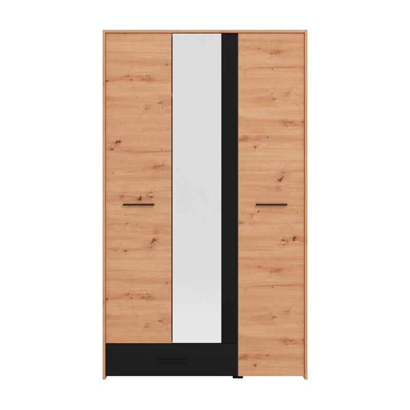 Ντουλάπα Varadero 3K1F1O Artisan Oak - Μαύρο 119x53x203.5Εκ Fylliana