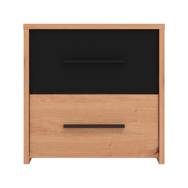 Κομοδίνο Varadero No2F Artisan Oak-Μαύρο 42X33X42 εκ