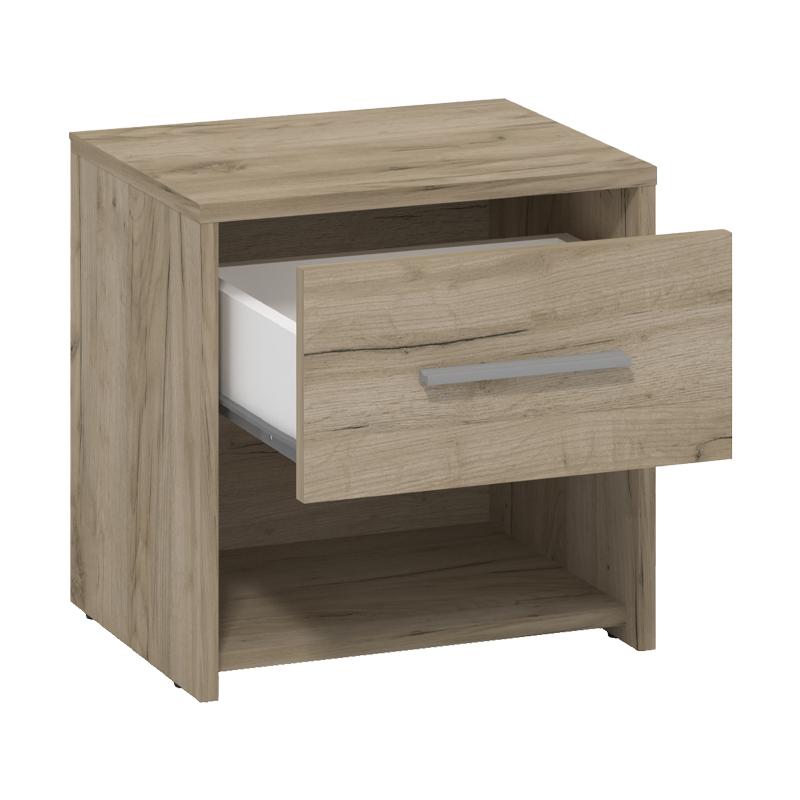 Σετ 2 Κομοδίνα Garona 2No1F Grey Oak Χρώμα 42x33x42Εκ