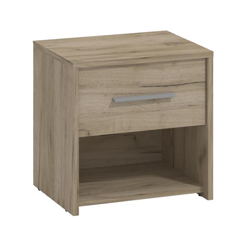 Σετ 2 Κομοδίνα Garona 2No1F Grey Oak Χρώμα 42x33x42Εκ