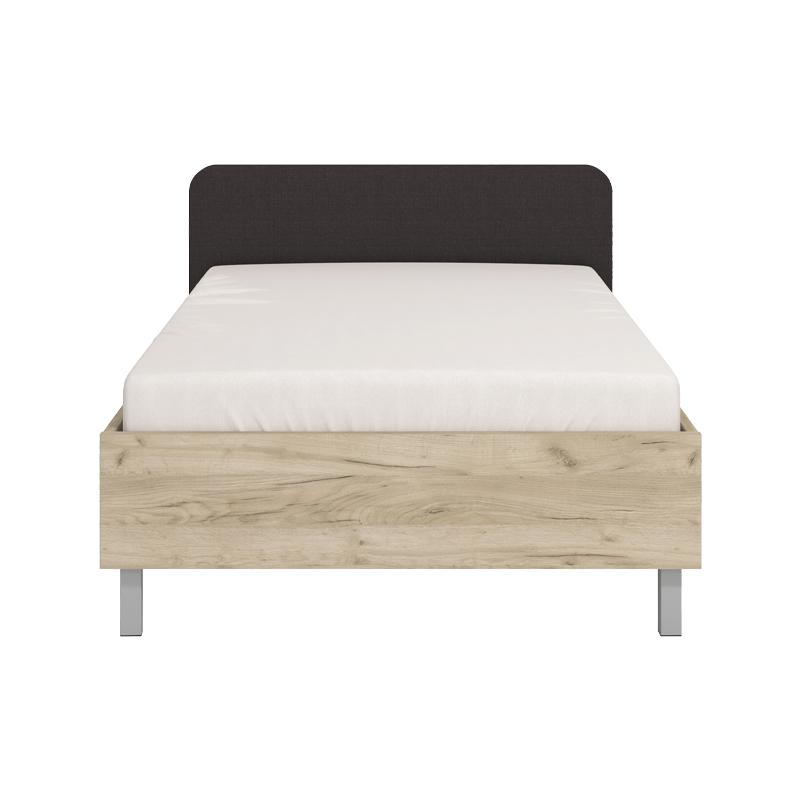 Κρεβάτι Barletta 120 Grey Oak Με Γκρι Ύφασμα 131x213,5x85,5Εκ 120x200 