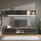 Κέντρο Ψυχαγωγίας/Σύνθεση Monaco Artisan Oak/Μαύρο Ματ 218X40X200Εκ Fylliana