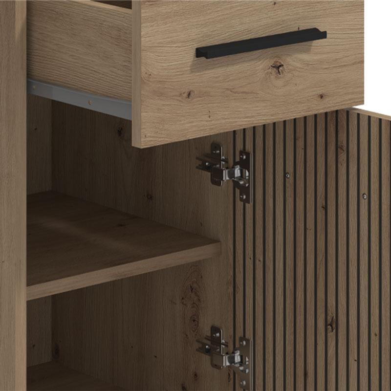 Γραφείο Teo Grey Artisan Oak-Artisan Με Γραμμ΄ές 122X51X75Εκ Fylliana