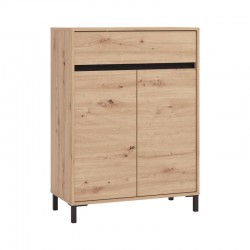 Παπουτσοθήκη "Flannan" Artisan Oak/Μαύρο 80x40x110εκ