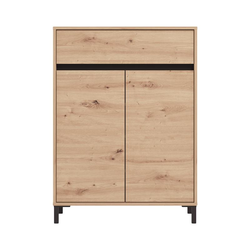 Παπουτσοθήκη "Flannan" Artisan Oak/Μαύρο 80x40x110εκ
