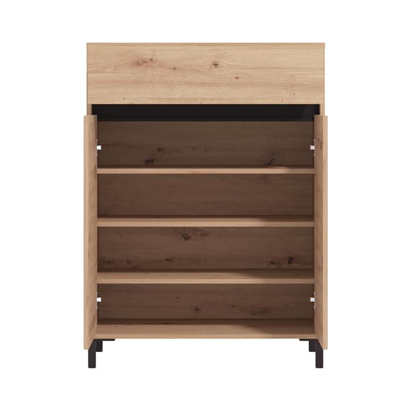 Παπουτσοθήκη "Flannan" Artisan Oak/Μαύρο 80x40x110εκ