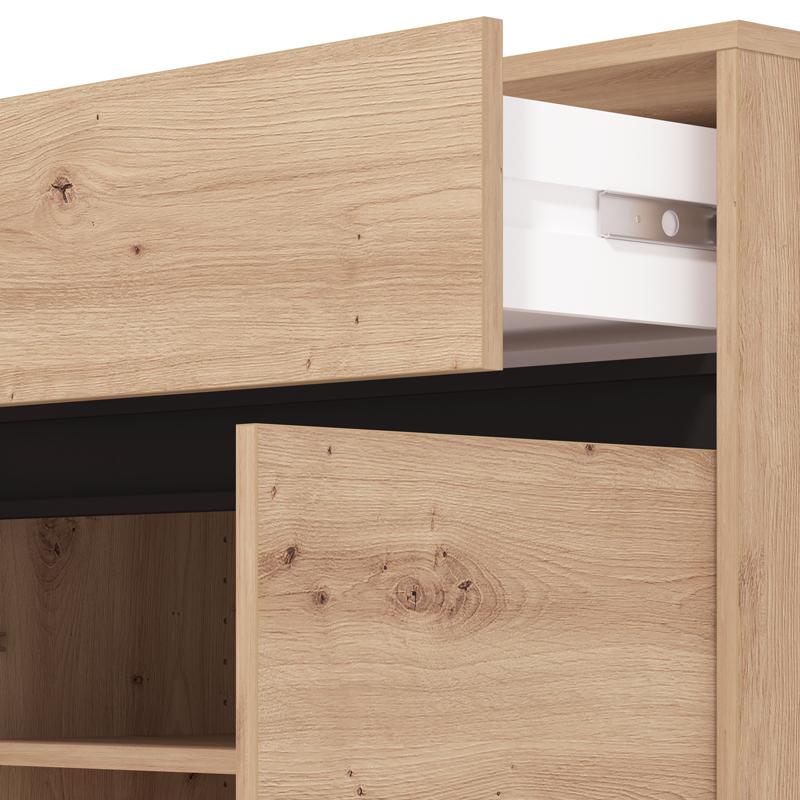 Παπουτσοθήκη "Flannan" Artisan Oak/Μαύρο 80x40x110εκ