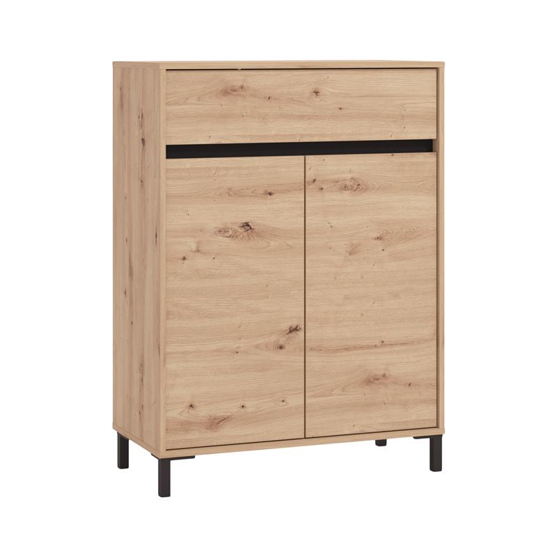Παπουτσοθήκη "Flannan" Artisan Oak/Μαύρο 80x40x110εκ