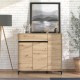 Παπουτσοθήκη Flannan 3K1F3V Artisan Oak/Μαύρο Matt Χρώμα 120X40X110Εκ