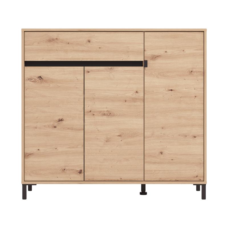 Παπουτσοθήκη Flannan 3K1F3V Artisan Oak/Μαύρο Matt Χρώμα 120X40X110Εκ