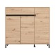 Παπουτσοθήκη Flannan 3K1F3V Artisan Oak/Μαύρο Matt Χρώμα 120X40X110Εκ