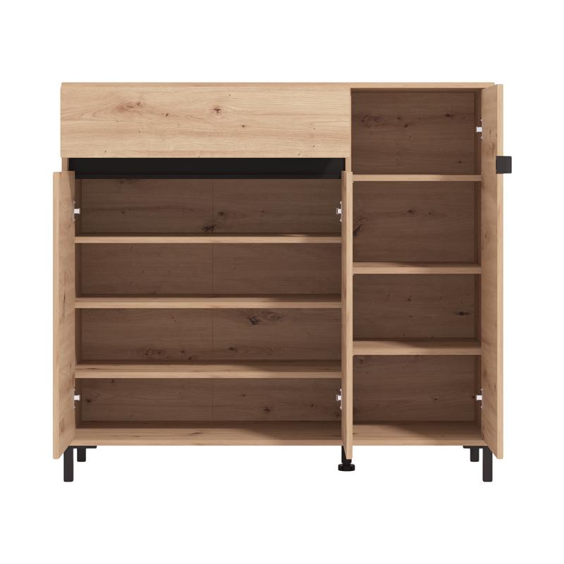 Παπουτσοθήκη Flannan 3K1F3V Artisan Oak/Μαύρο Matt Χρώμα 120X40X110Εκ