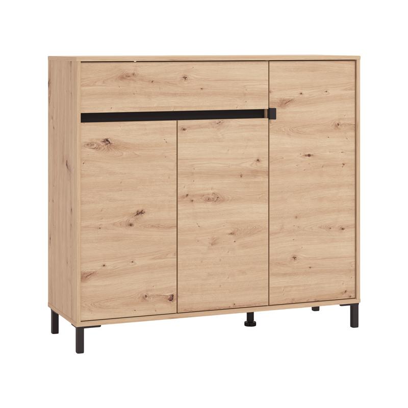 Παπουτσοθήκη Flannan 3K1F3V Artisan Oak/Μαύρο Matt Χρώμα 120X40X110Εκ