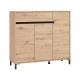 Παπουτσοθήκη Flannan 3K1F3V Artisan Oak/Μαύρο Matt Χρώμα 120X40X110Εκ