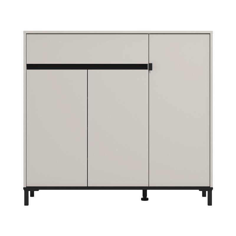 Παπουτσοθήκη Flannan 3K1F3V Cashmere/Μαύρο Matt Χρώμα 120X40X110Εκ Fylliana