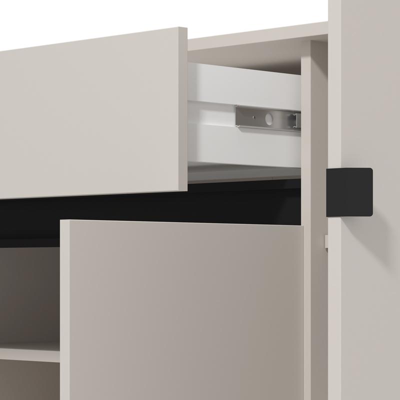 Παπουτσοθήκη Flannan 3K1F3V Cashmere/Μαύρο Matt Χρώμα 120X40X110Εκ Fylliana