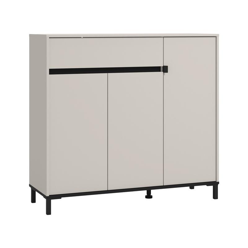 Παπουτσοθήκη Flannan 3K1F3V Cashmere/Μαύρο Matt Χρώμα 120X40X110Εκ Fylliana