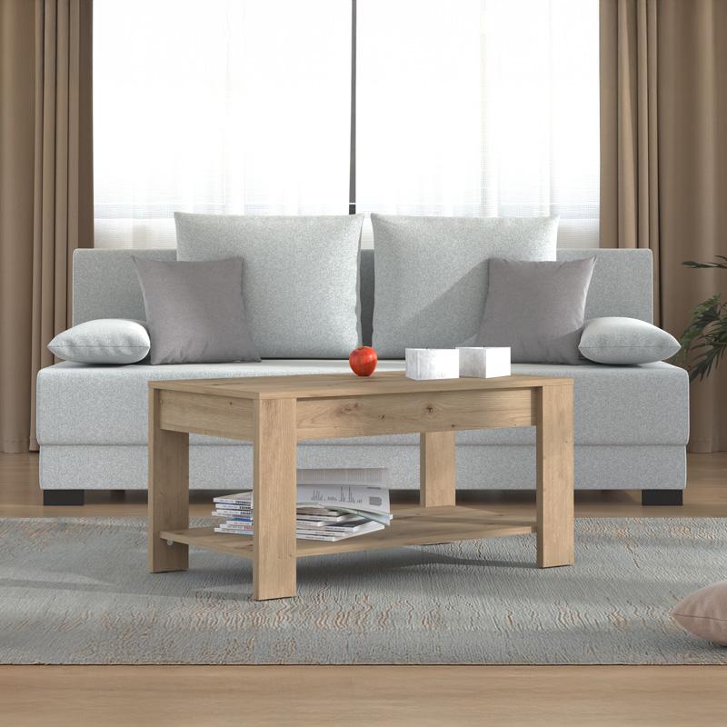 Τραπεζάκι Σαλονιού Clent Artisan Oak Χρώμα 90X50X45Εκ Fylliana
