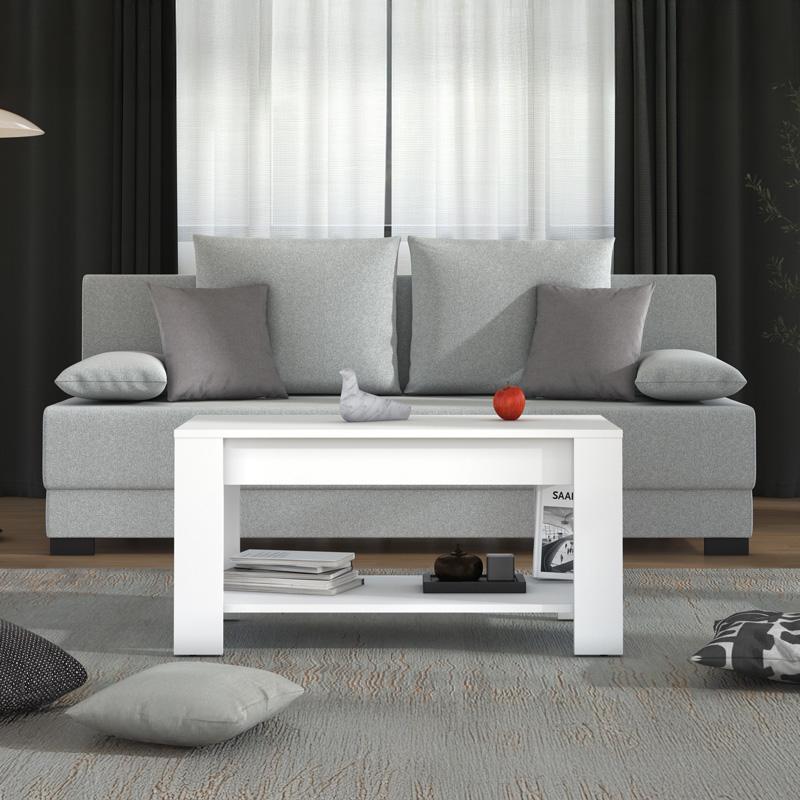 Τραπεζάκι Σαλονιού Clent Λευκό Χρώμα 90X50X45Εκ