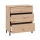 Κομότα/Συρταριέρα Marron 80 3F Artisan Oak/Μαύρο Ματτ Χρώμα 80X40X90Εκ Fylliana