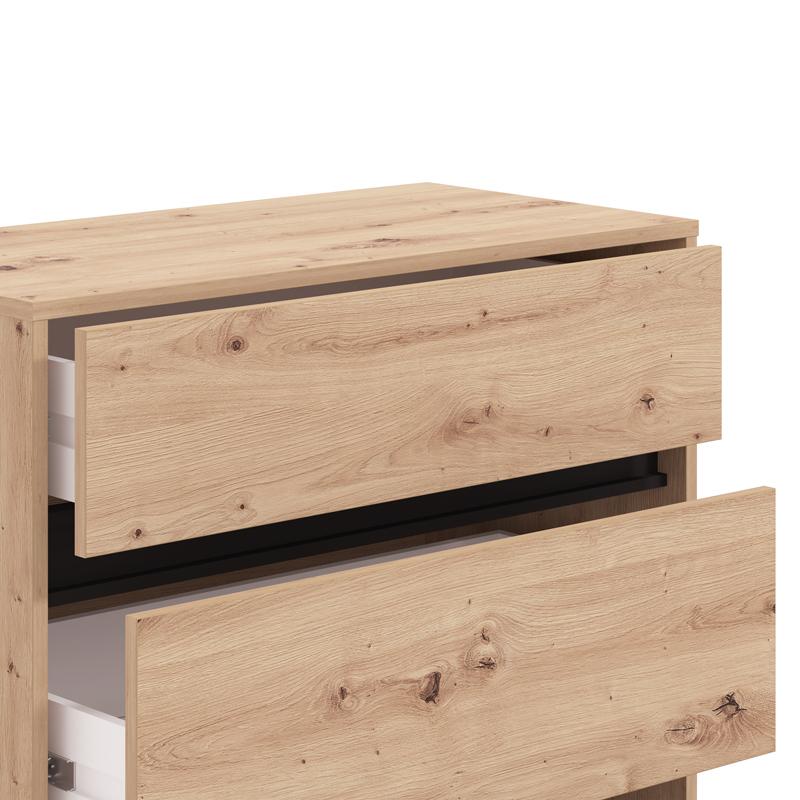 Κομότα/Συρταριέρα Marron 80 3F Artisan Oak/Μαύρο Ματτ Χρώμα 80X40X90Εκ Fylliana