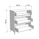 Κομότα/Συρταριέρα Marron 80 3F Artisan Oak/Μαύρο Ματτ Χρώμα 80X40X90Εκ Fylliana