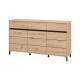 Κομότα-Μπουφές Marron 157 3K3F3V Artisan Oak/Μαύρο Ματ Χρώμα 157x40x90Εκ Fylliana