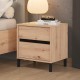 Κομοδίνο Marron No2F Artisan Oak/Μαύρο Ματτ Χρώμα 48X40X52Εκ