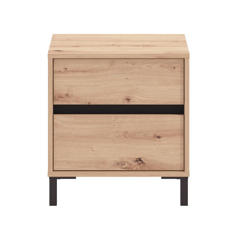 Κομοδίνο Marron No2F Artisan Oak/Μαύρο Ματτ Χρώμα 48X40X52Εκ