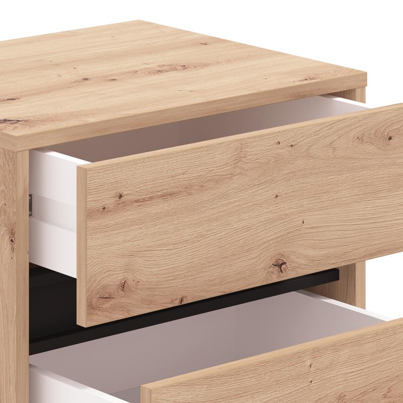 Κομοδίνο Marron No2F Artisan Oak/Μαύρο Ματτ Χρώμα 48X40X52Εκ