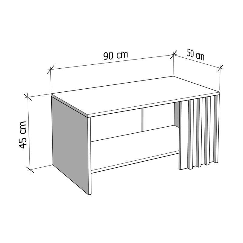 Τραπεζάκι Σαλονιού "Laval" Artisan Oak/Μαύρο 90x50x46εκ