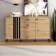 Κομότα-Μπουφές "Laval" Artisan Oak/Μαύρο 157x40x90εκ