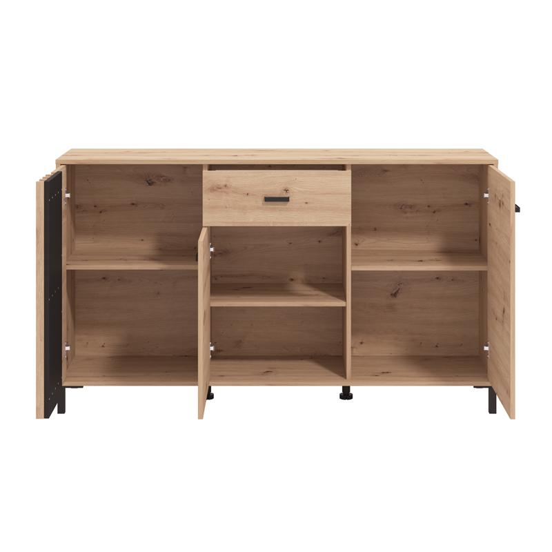 Κομότα-Μπουφές "Laval" Artisan Oak/Μαύρο 157x40x90εκ