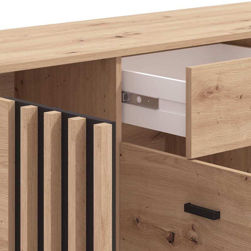 Κομότα-Μπουφές "Laval" Artisan Oak/Μαύρο 157x40x90εκ