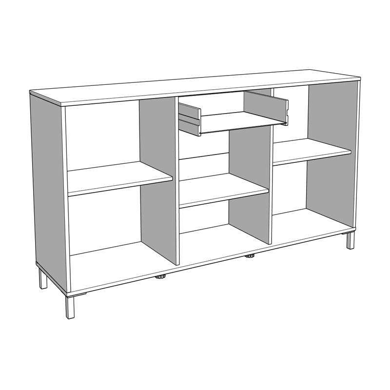 Κομότα-Μπουφές "Laval" Artisan Oak/Μαύρο 157x40x90εκ