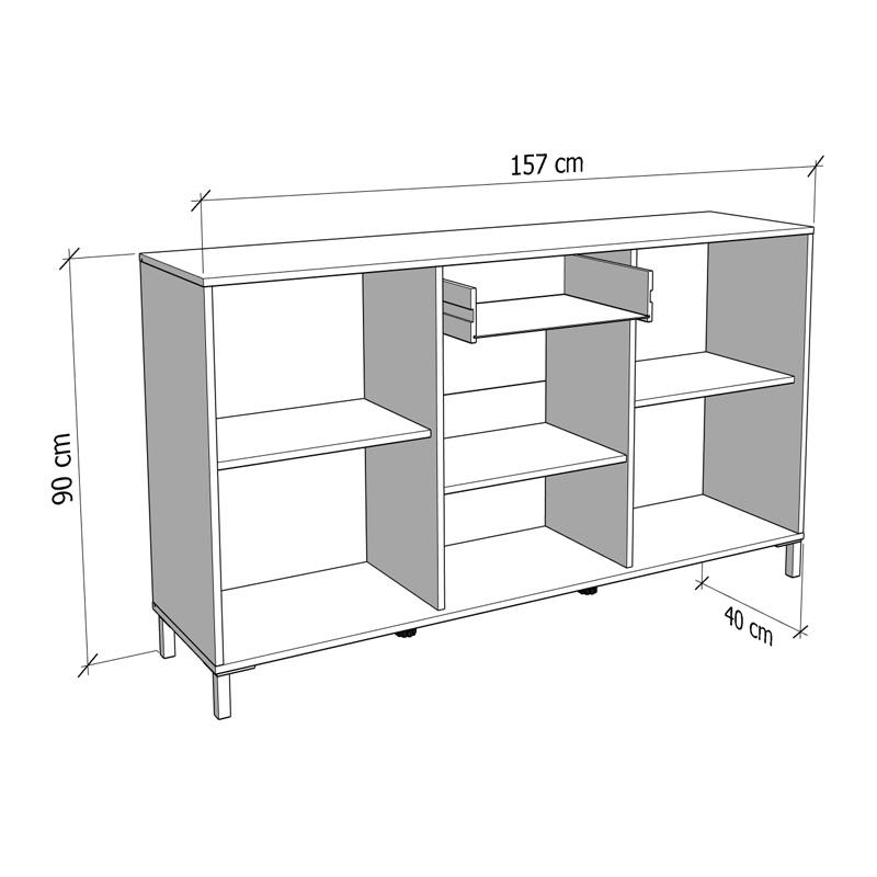 Κομότα-Μπουφές "Laval" Artisan Oak/Μαύρο 157x40x90εκ
